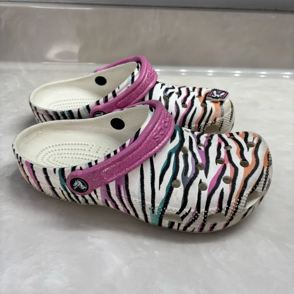 Zebra Print Clogs | Crocs J5